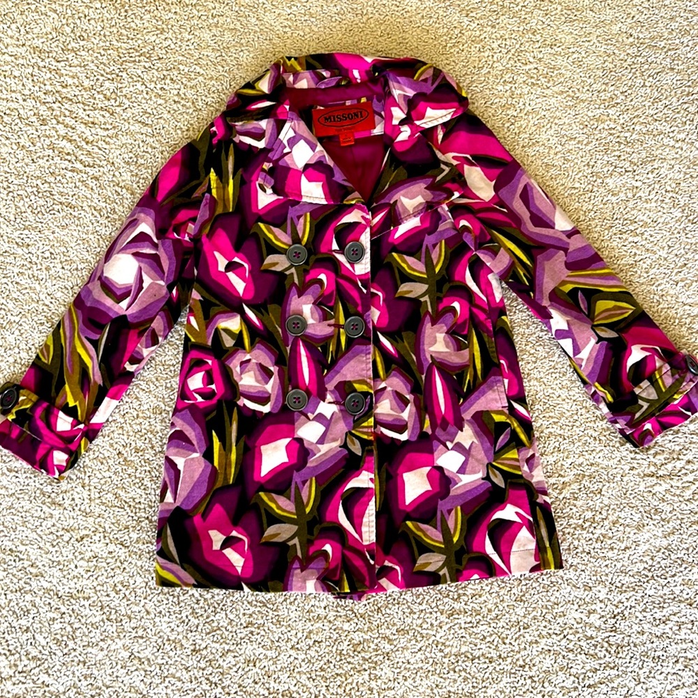 Girls multi colored pea coat